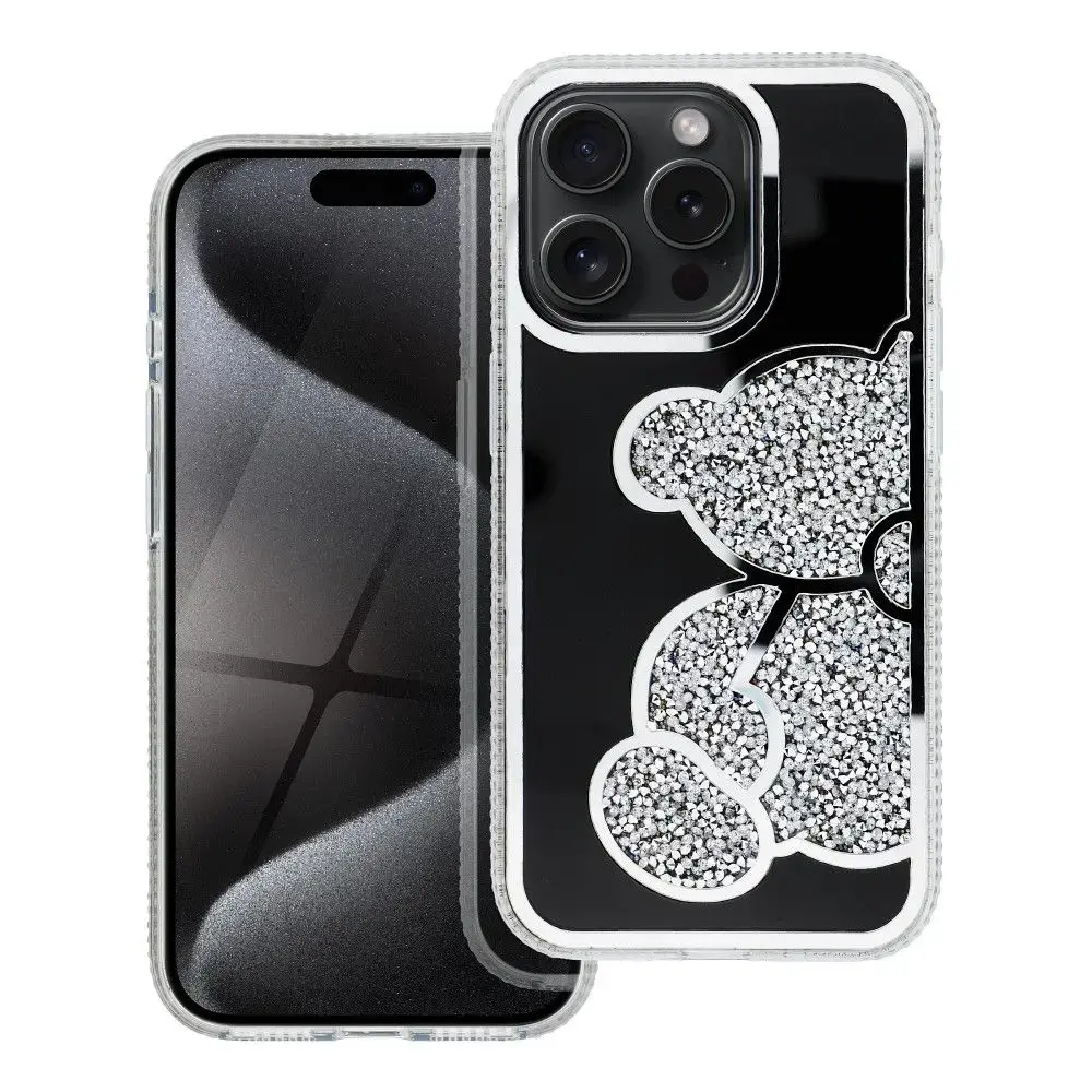 TEDDY BEAR maciņš telefonam iPhone 14 sudraba krāsā