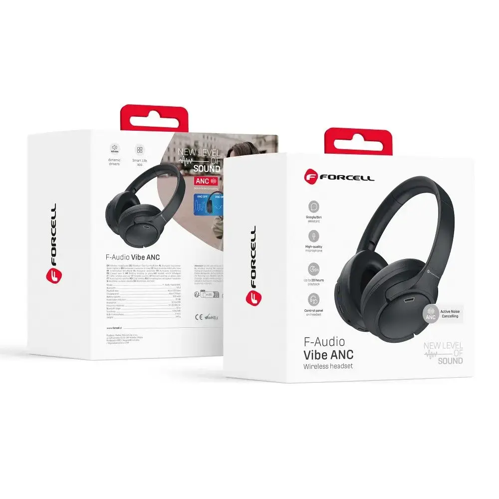 Wireless headphones Forcell F-Audio TWS Vibe ANC + ENC + TUYA APP black