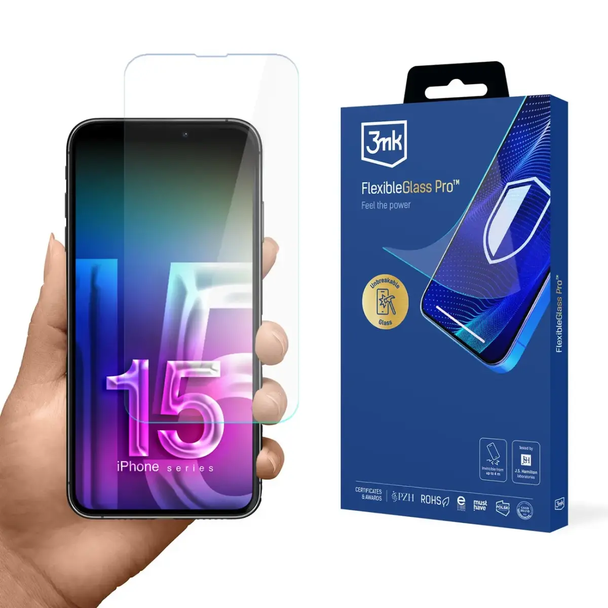 3mk FlexibleGlass Pro aizsargstikls telefonam iPhone 15 Pro