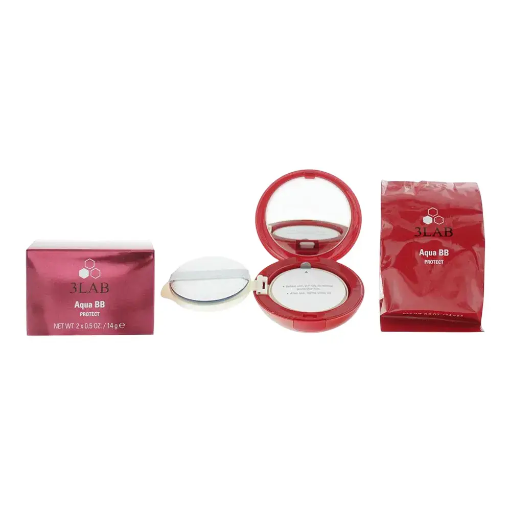 Set Duo, 3Lab, Aqua BB Protect, Coverage and Correction, BB Compact Cream, 03, Dark, 2 pcs, 14 g