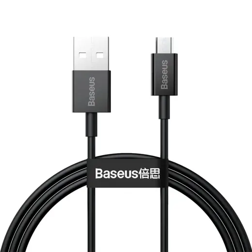 Baseus CAMYS-01 datu pārraides un uzlādes vads | USB-A uz Micro USB | 10W | 1m | melns