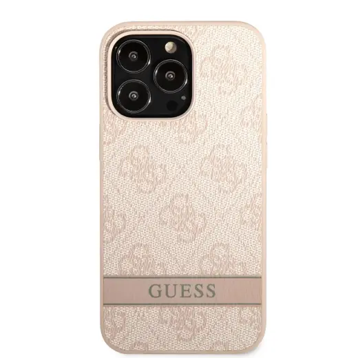 Guess PU 4G Stripe Case for iPhone 13 Pro Max Pink