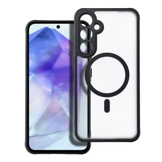 Full Matte Mag telefono dėklas su MagSafe palaikymu Samsung Galaxy A55 5G (A556) juodas