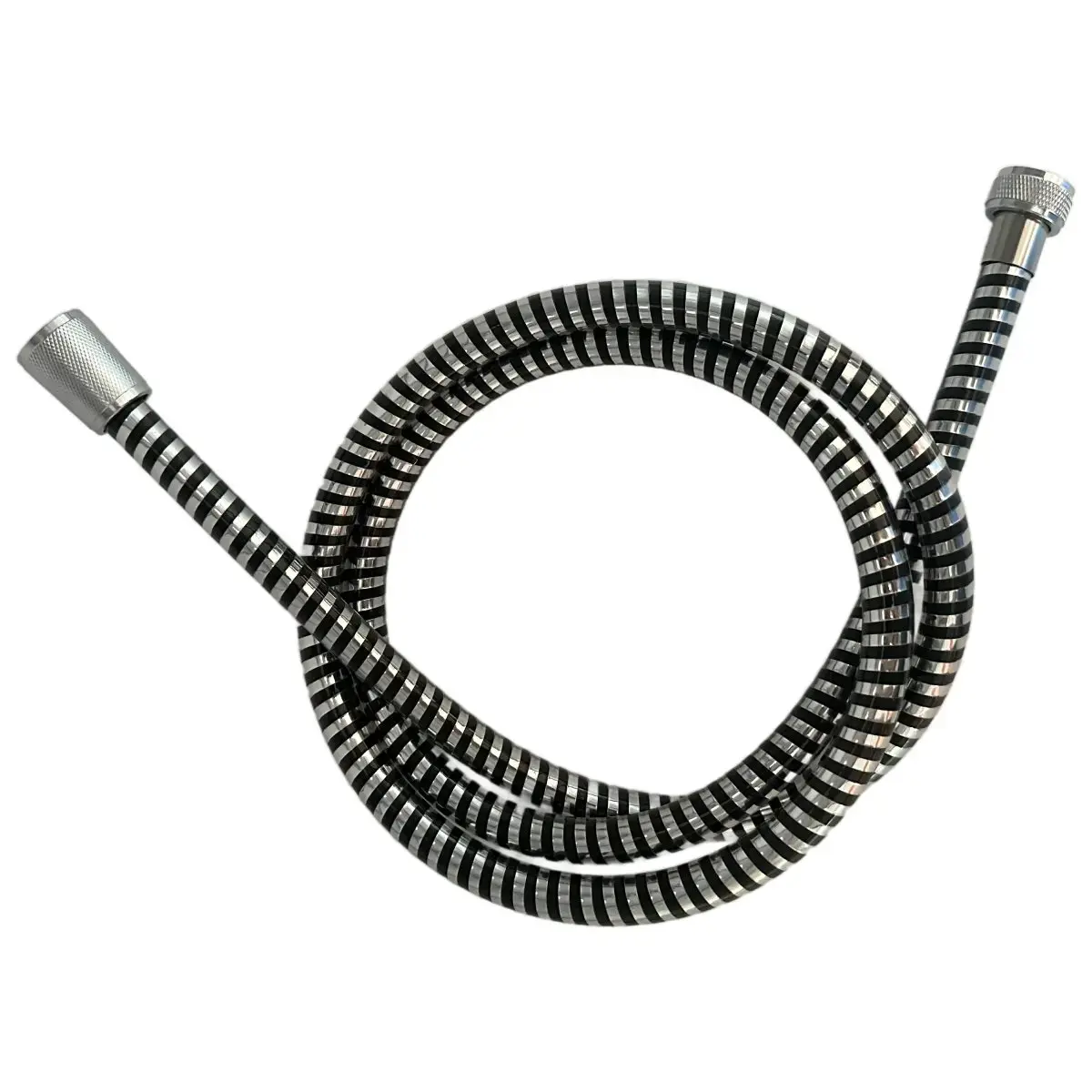 AB Dušas pievads PVC 150cm, hromēts/melns