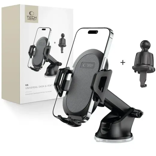 Tech-Protect V5 car phone holder for cockpit | air vent - black