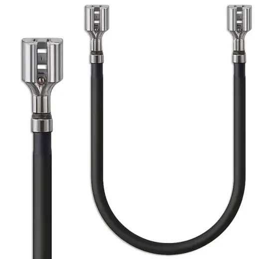 Qoltec Battery cable, female FASTON connector 250 | 20 cm | Black