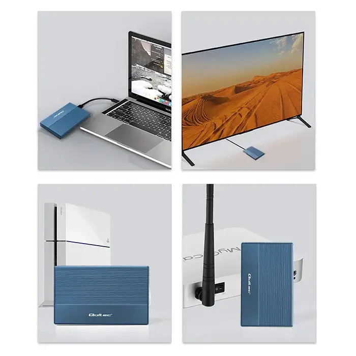 Qoltec Aluminium Enclosure | SSD HDD 2.5'' drive | SATA | USB 3.0 | Super speed 5Gb/s | 2TB | Blue
