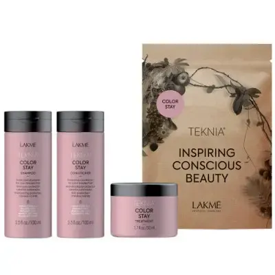 Lakme Teknia Color Stay Travel Pack: Shampoo 100 Ml, Conditioner 100 Ml, Treatment 50 Ml