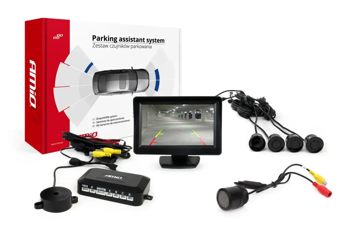 Parking assistant system TFT01 4,3" with HD-301-IR 4 sensors black