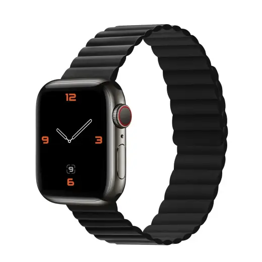 Silicone magnetic loop for Apple Watch 42/44/45/49 double-sided design 2 black