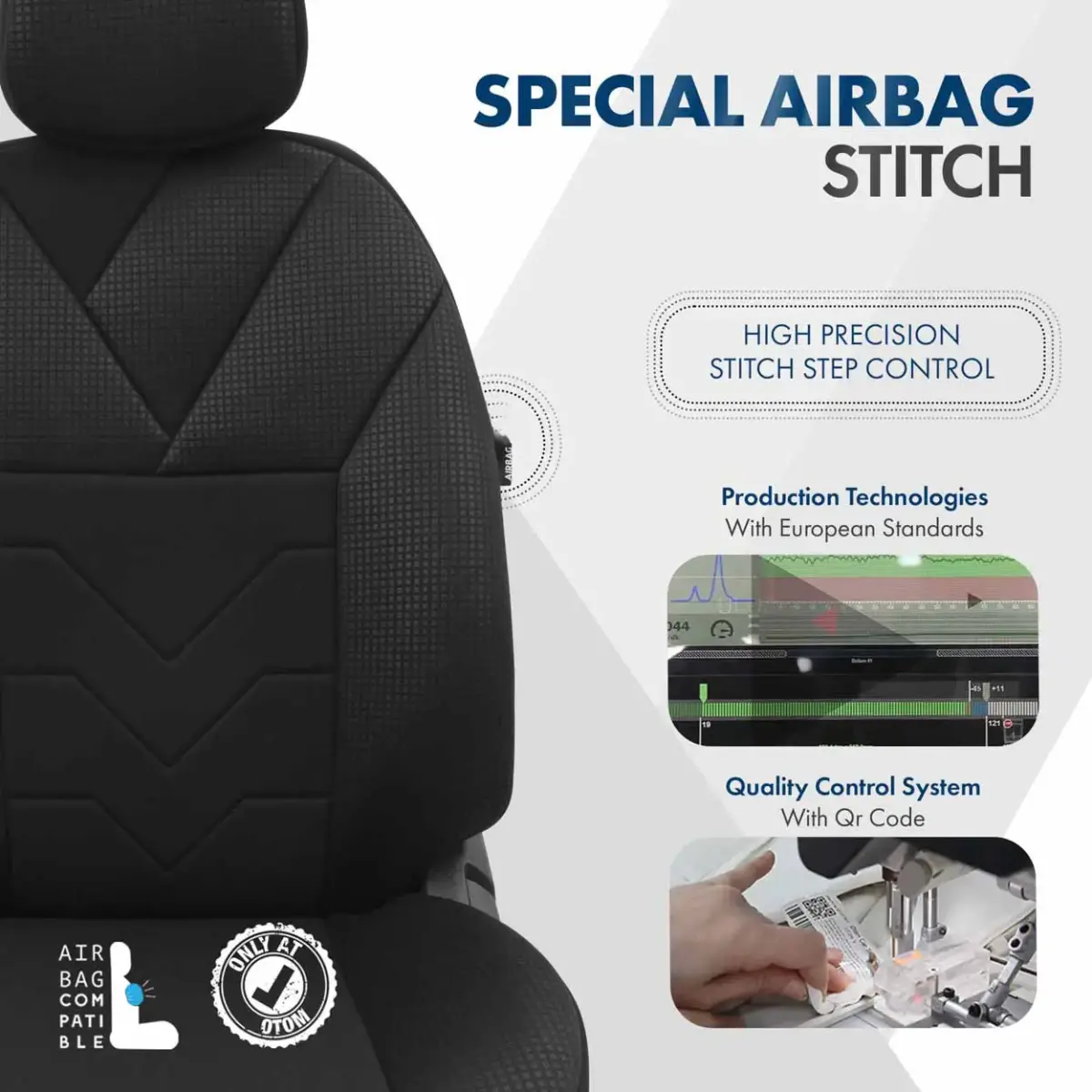 Car seat covers set OTOM TEMPO 1501 BLACK NZ