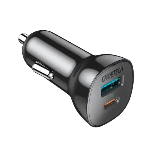 Choetech TC0005 car charger | 36W | PD, QC | USB-C, USB-A | black