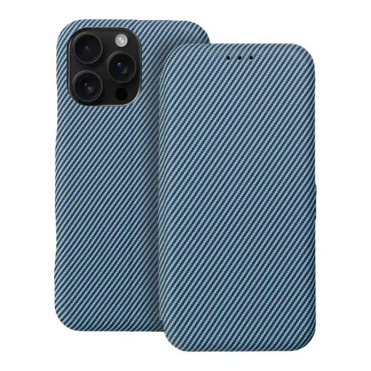 FOLIO Side Magnet knyginio tipo telefono dėklas iPhone 16 Pro Max mėlynas
