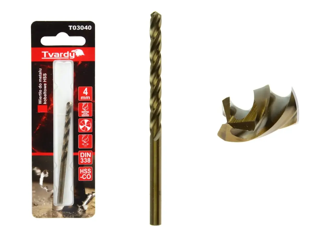 HSS Cobalt Drill Bit M35, 3 Flutes, Sharp, 4 mm