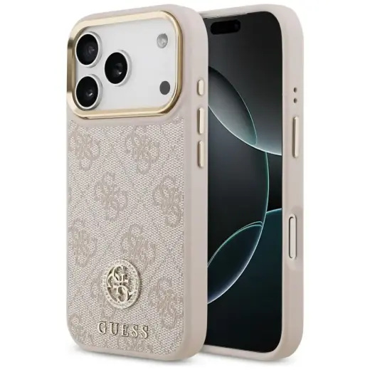Case Guess 4G Strass Logo MagSafe for iPhone 17 Pro pink