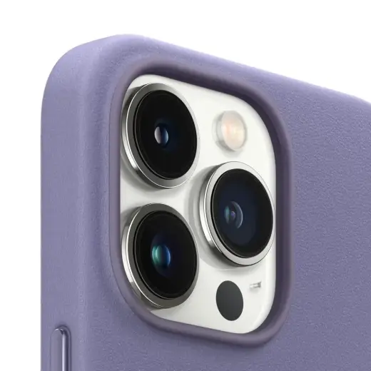 MM1P3ZM|A Apple Leather Magsafe Cover for iPhone 13 Pro Max Wisteria