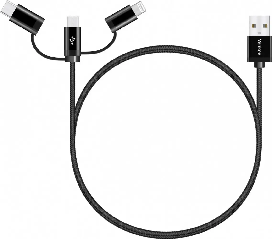 Cable USB A-USB C 3w1 1m