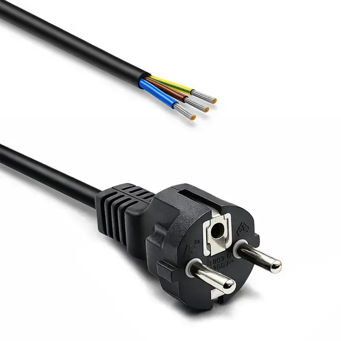 Qoltec SCHUKO CEE 7/7 power cable | copper Cu | stripped and soldered | 3x0.75 mm² | 3m