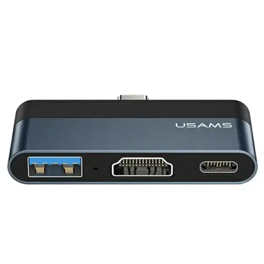 USAMS Adapter HUB USB 3.0|USB-C|HDMI 1.4 szary|grey SJ492HUB01 (US-SJ492)