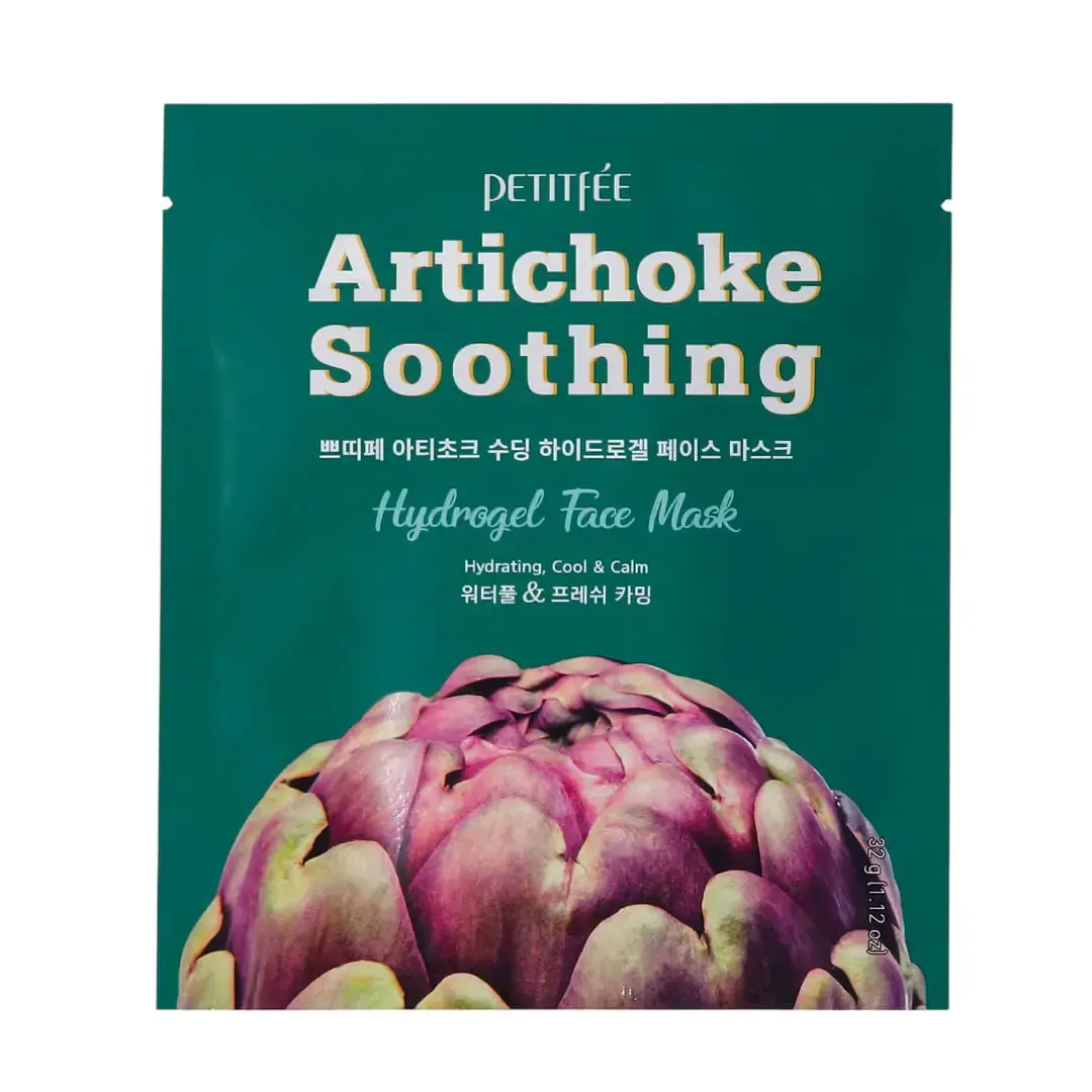 Petitfee Petitfée, Artichoke Soothing, Hydrogel, Calming, Sheet Mask, For Face, 32 g