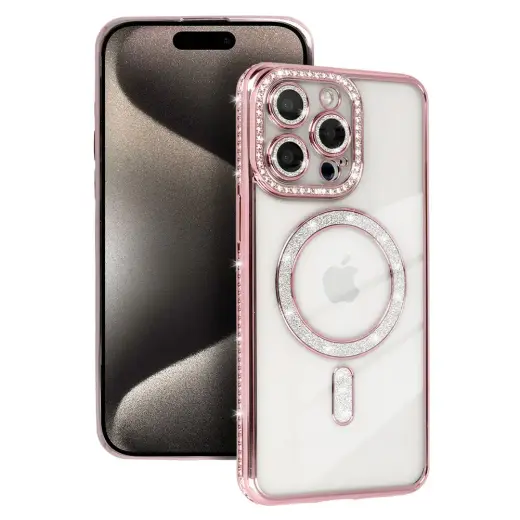 Bling Magsafe Case for Xiaomi Redmi Note 15 Pro Plus 5G pink