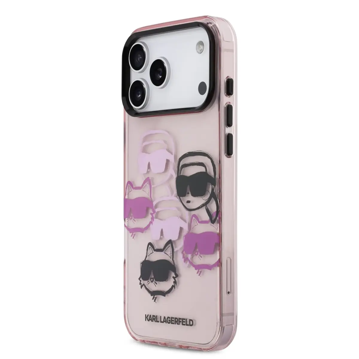 Karl Lagerfeld IML Multi K&CH Heads maciņš telefonam iPhone 17 Pro Max rozā