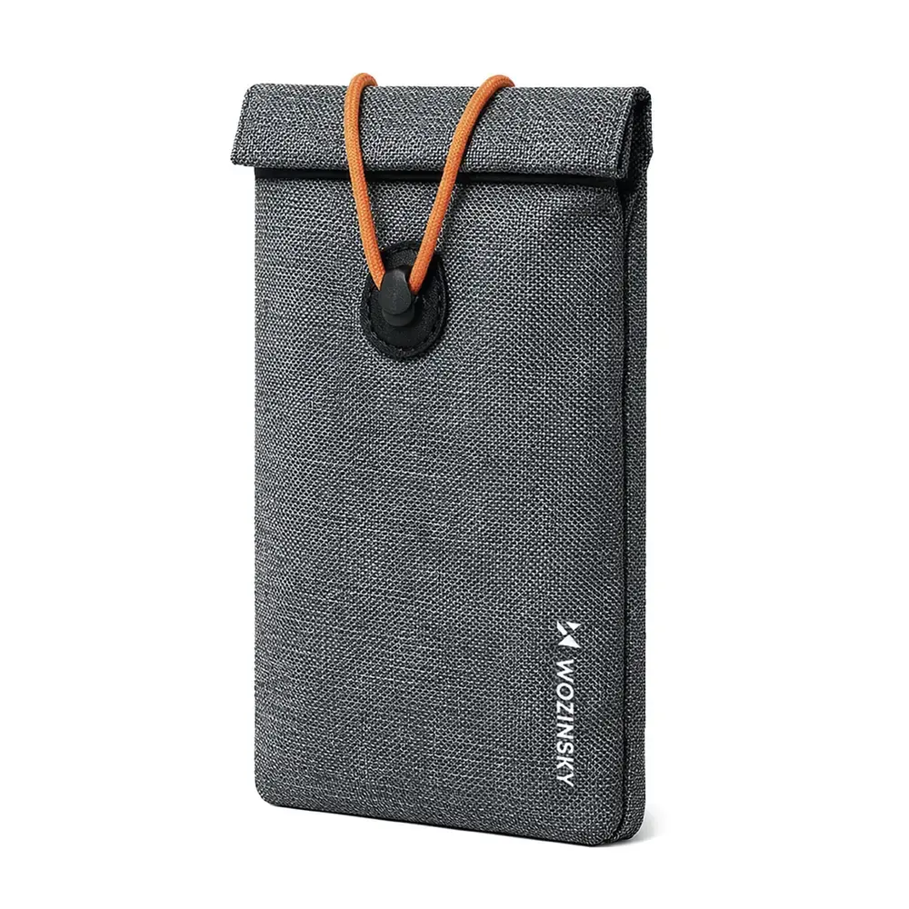 Wozinsky WPB-R12 RFID Blocking Phone Case with Flap and String 21.5x12 cm - Gray