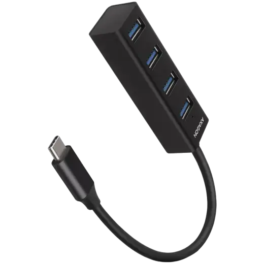 AXAGON HUE-M1C 4x USB3.2 Gen 1 MINI hub, metal, 20cm USB-C cable