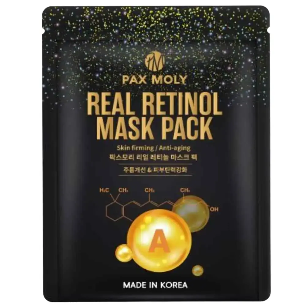 PaxMoly, Real Retinol, Anti-Aging, Sheet Mask, Face, Day & Night, 25 ml