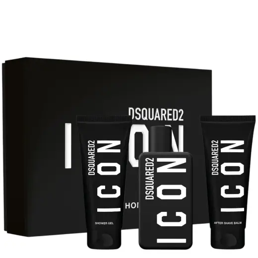 Set Dsquared 2: Icon, Eau De Parfum, For Men, 100 ml + Icon, Shower Gel, All Skin Types, 100 ml + Icon, Moisturizing, After-Shave Balm, 100 ml