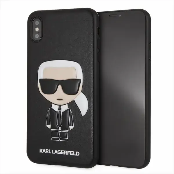Karl Lagerfeld KLHCI65IKPUBK iPhone Xs Max hardcase czarny|black Iconic Karl Embossed