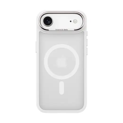 Benks Magnetic Mist Metal Frame telefoni ümbris iPhone 17 Air valge