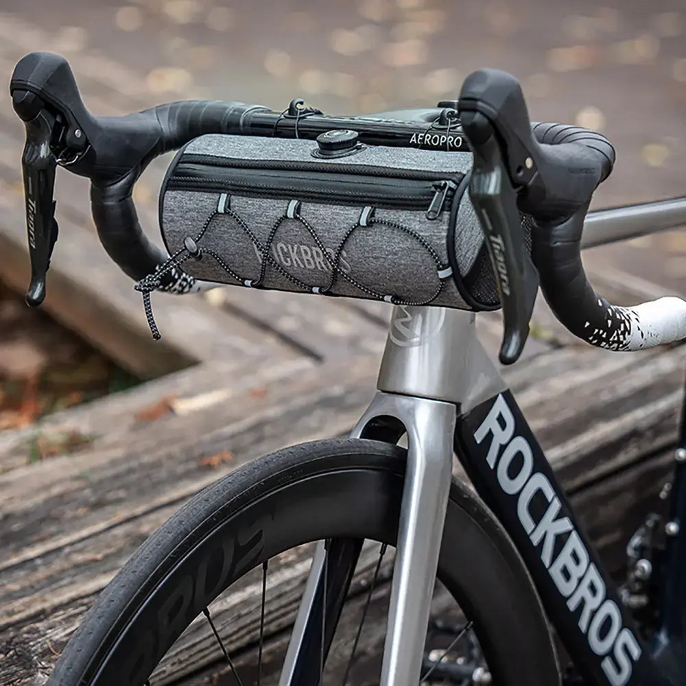 Torba na kierownicę 1,5L Rockbros TL002 ROAD TO SKY wodoodporna – szara