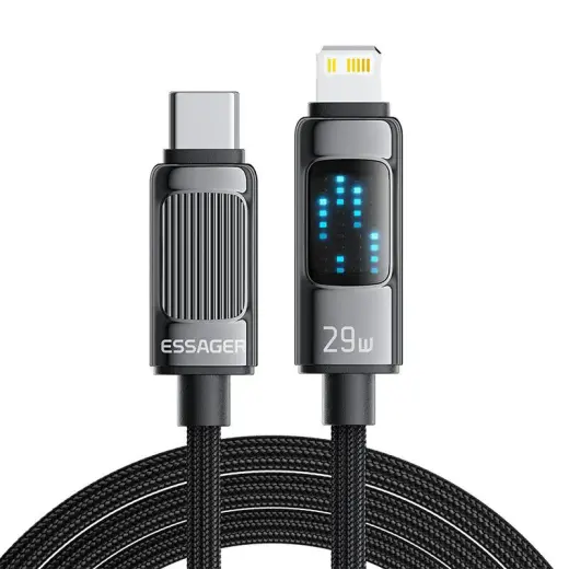 Essager EXCTL-LG0A-P data transfer and charging cable | USB-C to Lightning | 29W | with LED display | 1m