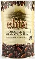Olīvas Kalamata ar kauliņiem ELITA, 4.1kg/2.5kg