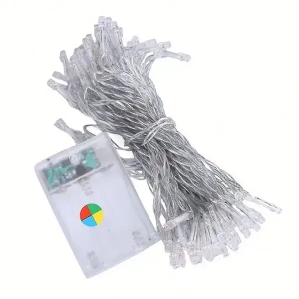 Lampki choinkowe LED - 5m/50 lampek      wielokolorowe/multicolor zasilane bat. 3xAA EHD-LS02