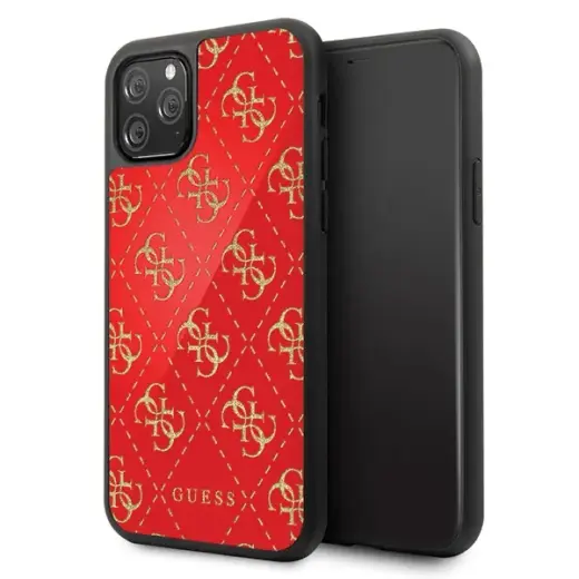 Guess GUHCN584GGPRE iPhone 11 Pro czerwony|red hard case 4G Double Layer Glitter