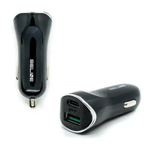BELINE automašīnas lādētājs | 30W | PD | USB-A, USB-C | melns