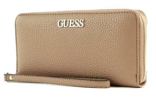 Guess, Alby, Textile Wallet, SLG Large Zip, Beige, For Women