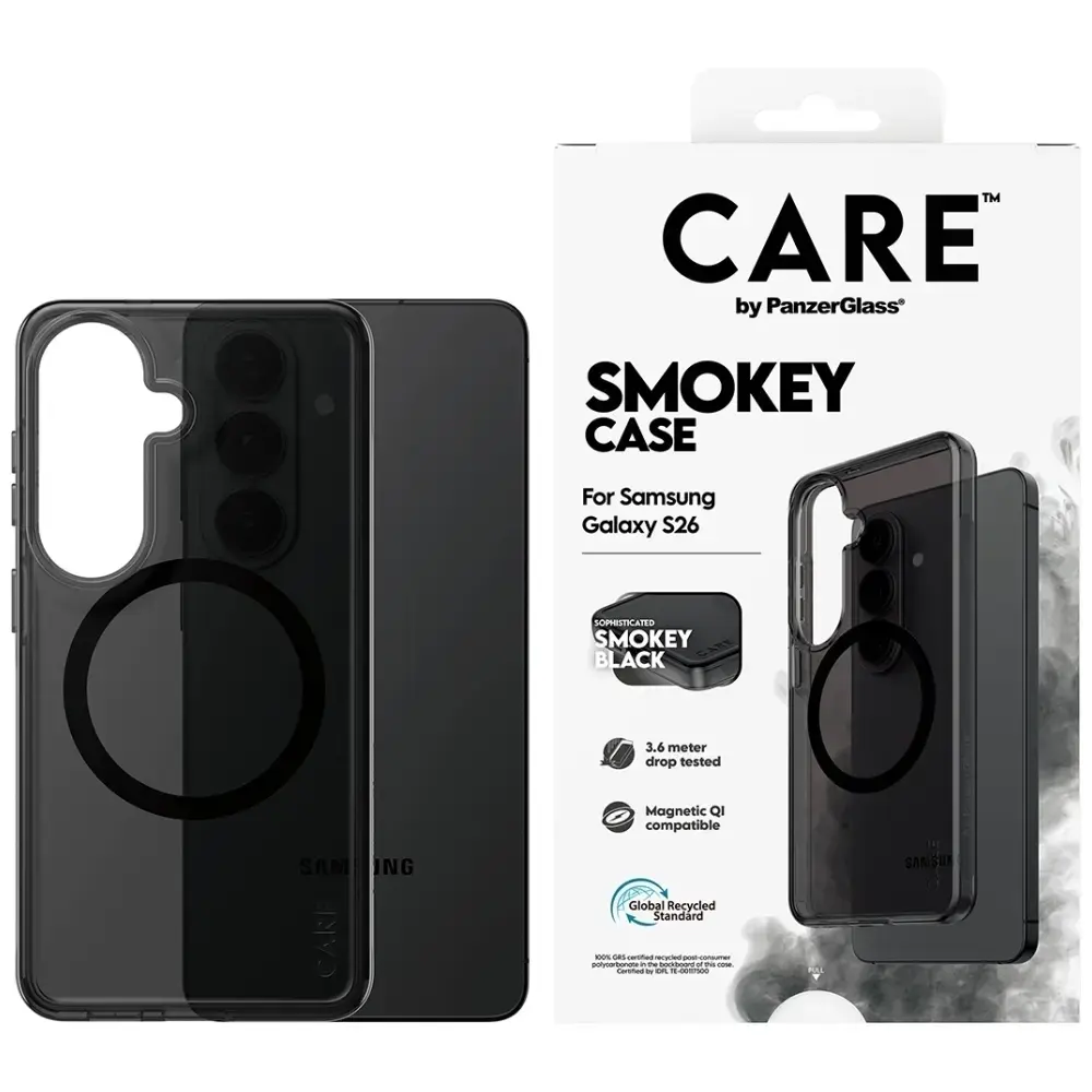 CARE by PanzerGlass Urban Explorer Smokey w. Black Qi maciņš telefonam Samsung Galaxy S26 (S942) melns