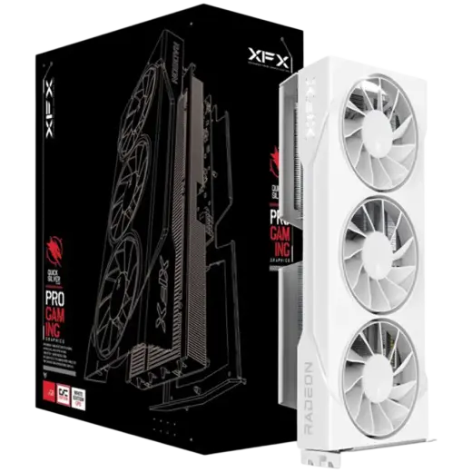 XFX Swift AMD Radeon RX 9060 XT OC White Triple Fan Gaming Edition 16GB GDDR6 128-bit HDMI 2x DP