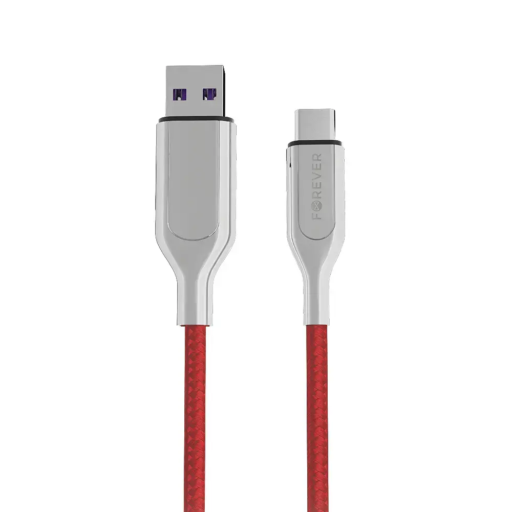 Forever Core Utra Fast cable USB - USB-C 5A red