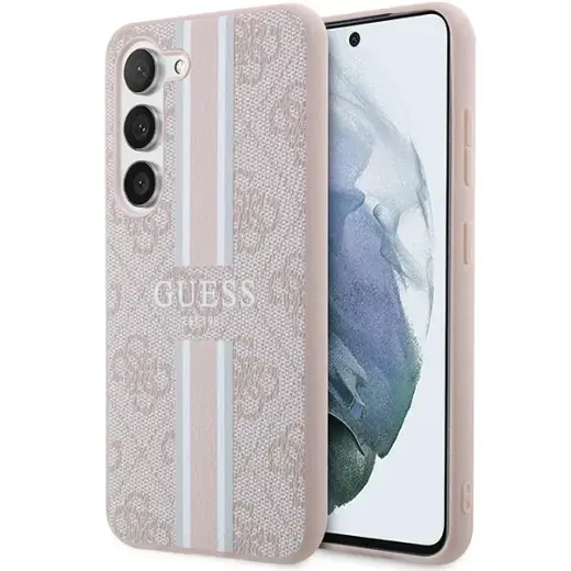 Guess GUHCS23MP4RPSP S23+ S916 różowy|pink hardcase 4G Printed Stripe