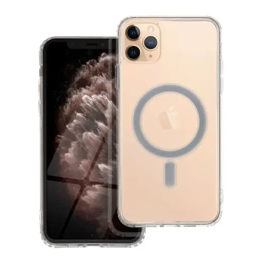 Clear Mag telefono dėklas su MagSafe palaikymu iPhone 11 Pro Max skaidrus