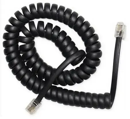 Spiral cable RJ10|4P4C|2m|black