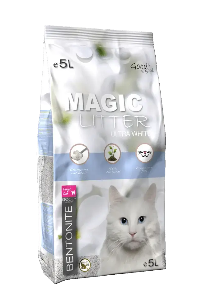 Smiltis kaķu tualetēm - Magic Litter Bentonite Ultra White, 5 l