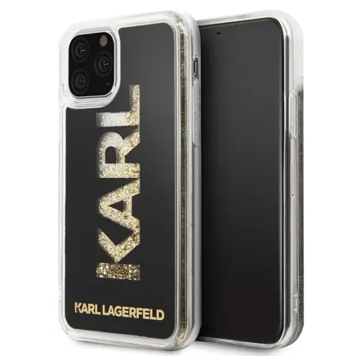 Karl Lagerfeld Karl logotips ar spīdumiem telefona maciņš priekš iPhone 11 Pro melns