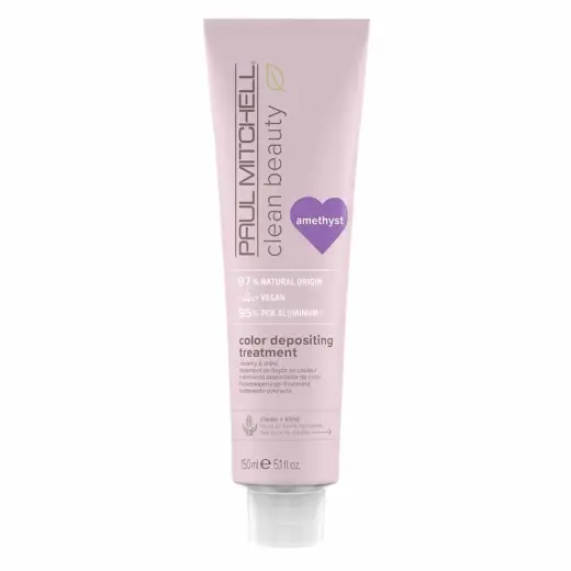 Paul Mitchell Clean Beauty Color-Depositing Treatment, for Refreshing + Protecting Color-Treated Hair 5.1 Oz, Amethyst