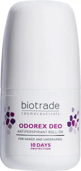 BiotradeTM Odorex Deo Roll-on 40 Ml, Antiperspirant for Hands and Underarms with 10-Day Protection from Sweating and Unpleasant Smell, One a