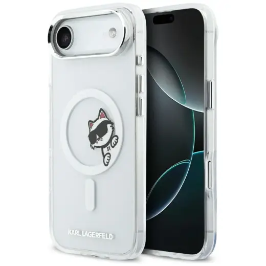 Karl Lagerfeld IML Peekaboo чехол с поддержкой MagSafe для телефона iPhone 17 Air прозрачный